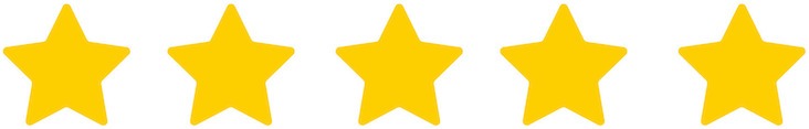 Five yellow stars in a row